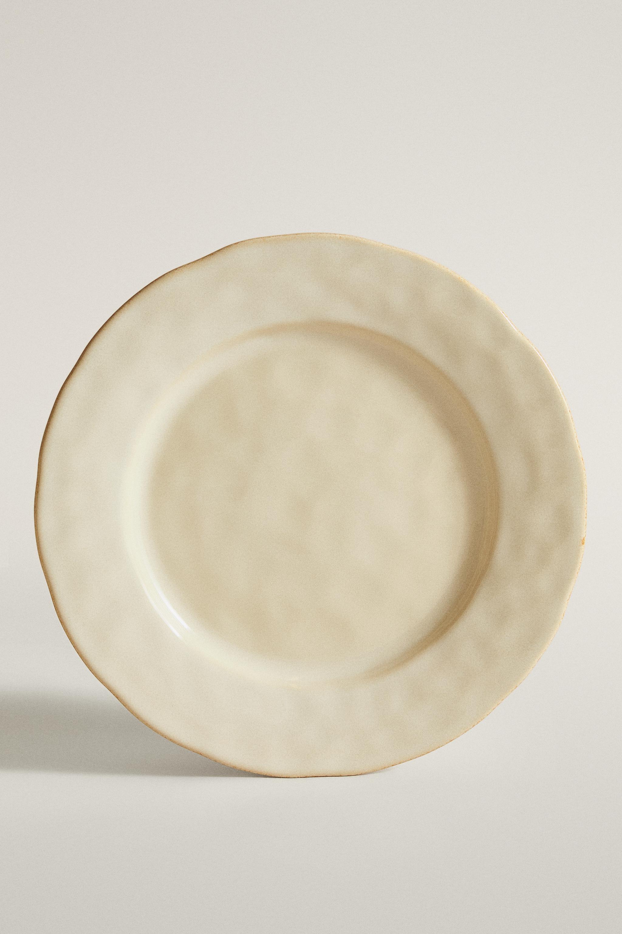 ASSIETTE PLATE GRÈS BORD IRRÉGULIER